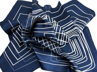 Apaszka jedwabna STRIPES-BLUE