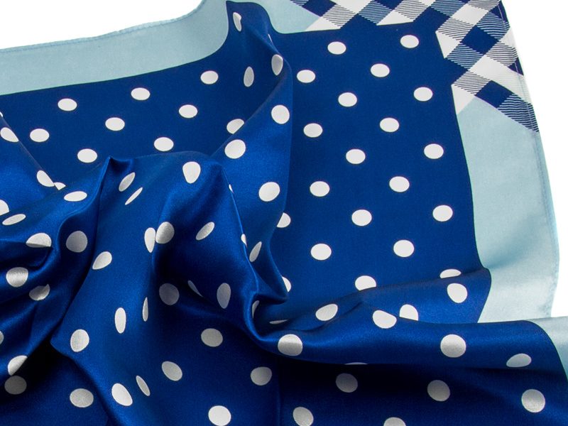 Apaszka jedwabna DOTS-TOP-BLUE