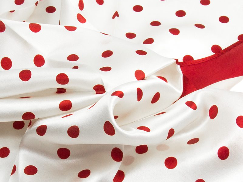 Apaszka jedwabna DOTS-TOP-RED