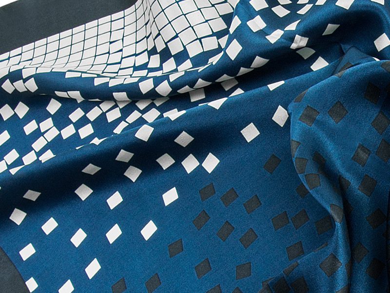 Apaszka jedwabna BLOCKS-SCARFS-DEEP BLUE