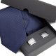 Zestaw upominkowy: Krawat jedwabny Venzo + spinki do mankietów zapakowane w eleganckie opakowanie kartonowe s520