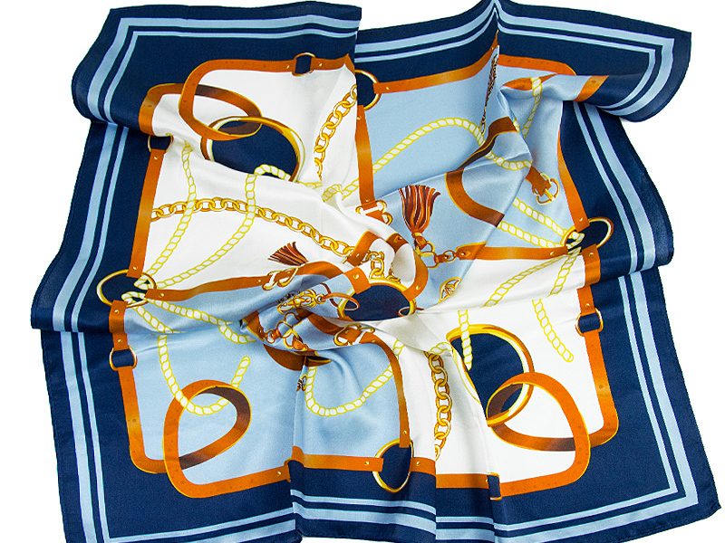 apaszka jedwabna BELTS-BLUE-SCARF