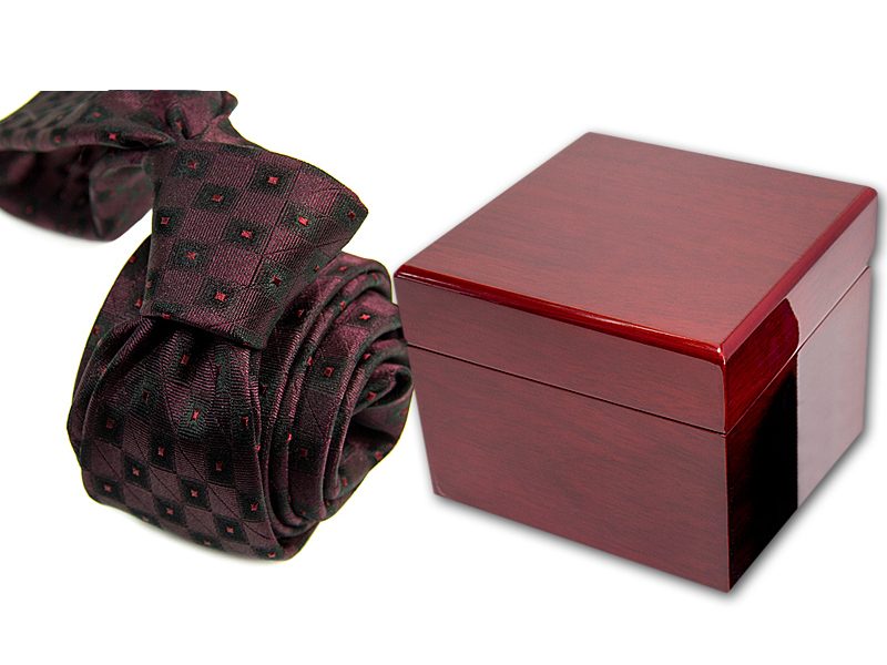 zestaw upominkowy: krawat + pudełko drewniane s551
