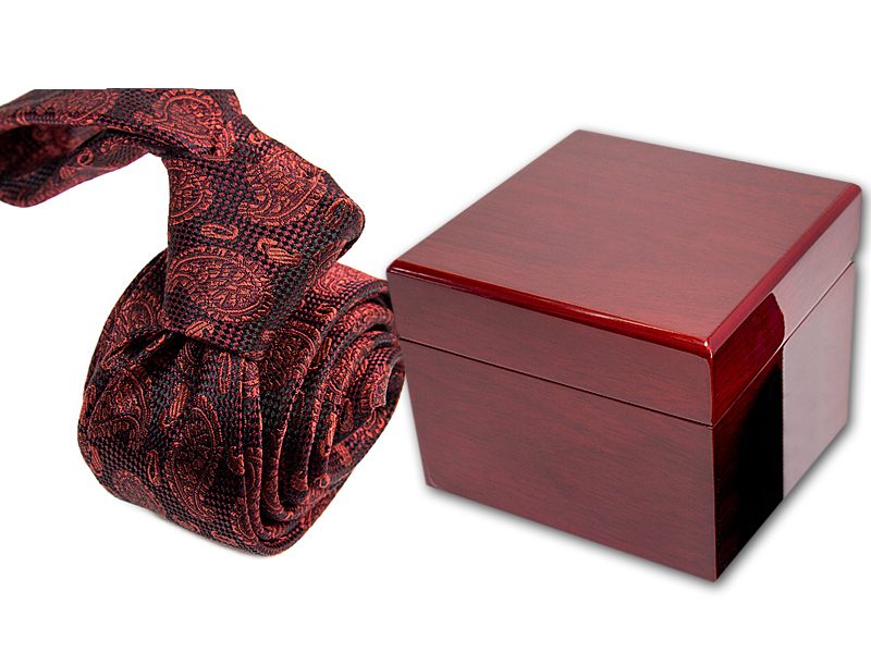 zestaw upominkowy: krawat + pudełko drewniane s554