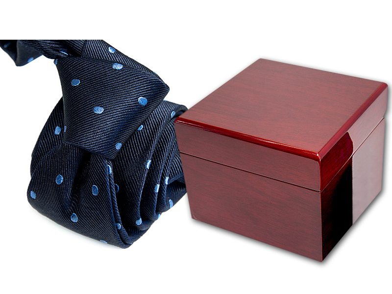 zestaw upominkowy: krawat + pudełko drewniane s575