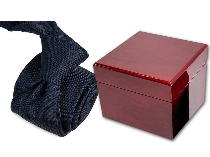 zestaw upominkowy: krawat + pudełko drewniane s595