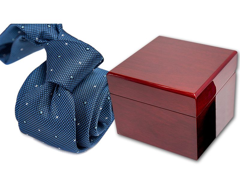 zestaw upominkowy: krawat + pudełko drewniane s596