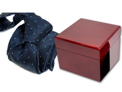 zestaw upominkowy: krawat + pudełko drewniane s599