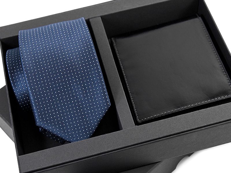 zestaw upominkowy: Krawat jedwabny 604 + portfel